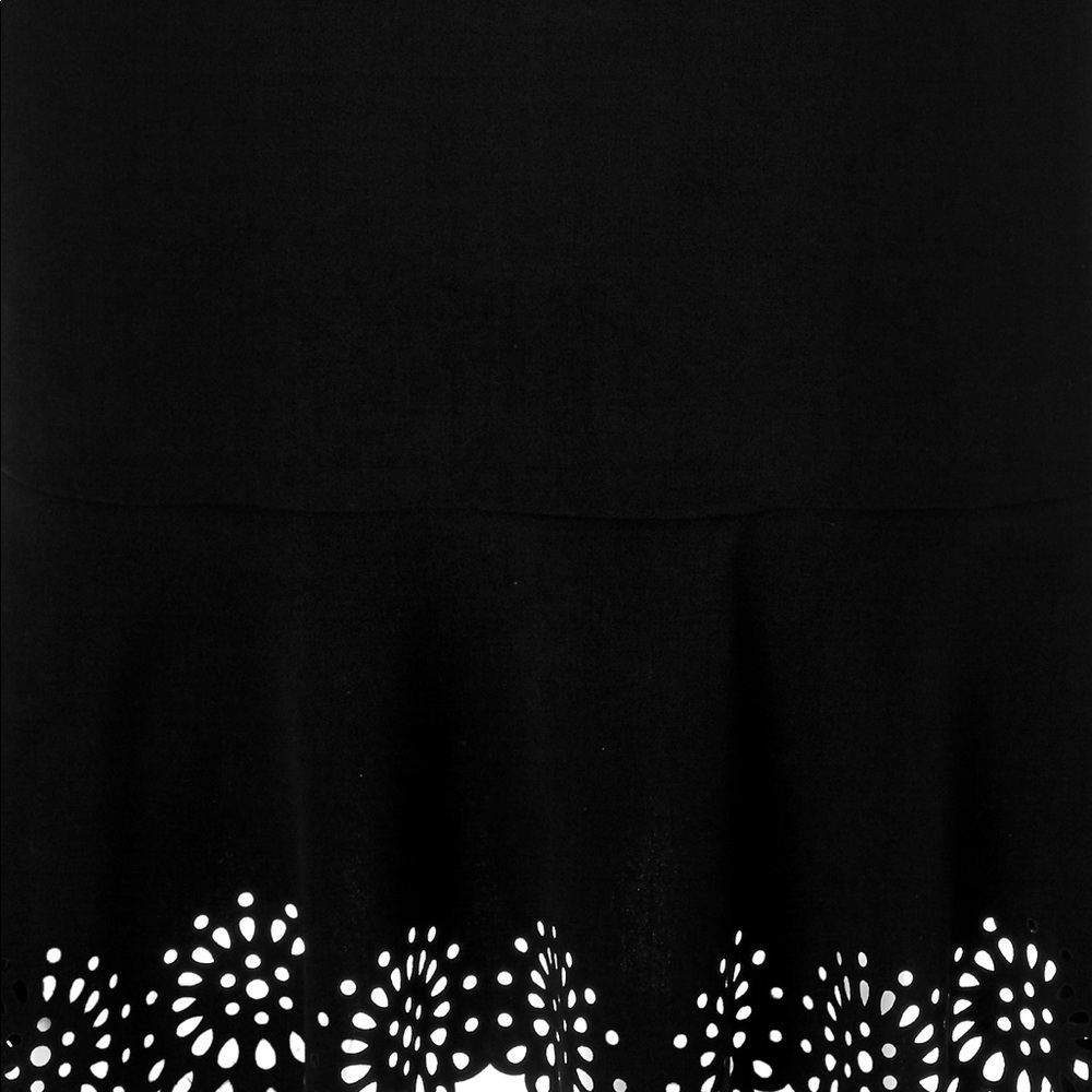 (2/$20 sale!) Nine West black laser cut lace bottom trumpet pencil skirt - Picture 6 of 6